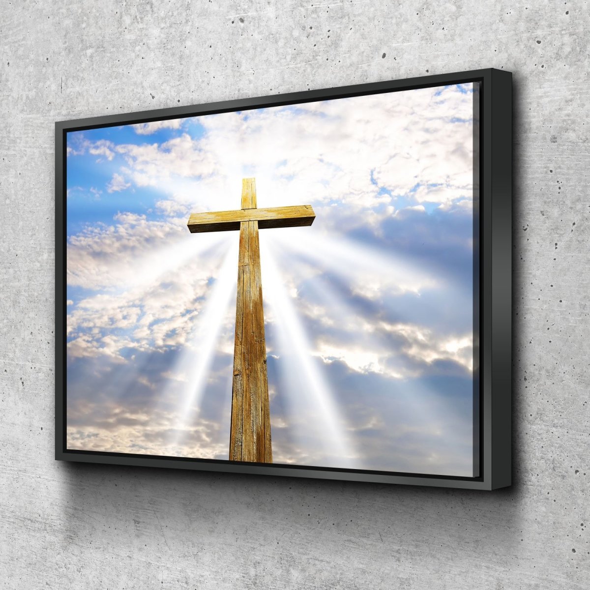 Gods Light Shining On The Cross Canvas - Christian Canvas Wall Art