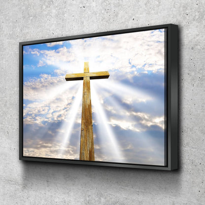 Gods Light Shining On The Cross Canvas - Christian Canvas Wall Art