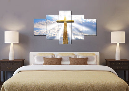 Gods Light Shining On The Cross Canvas - Christian Canvas Wall Art