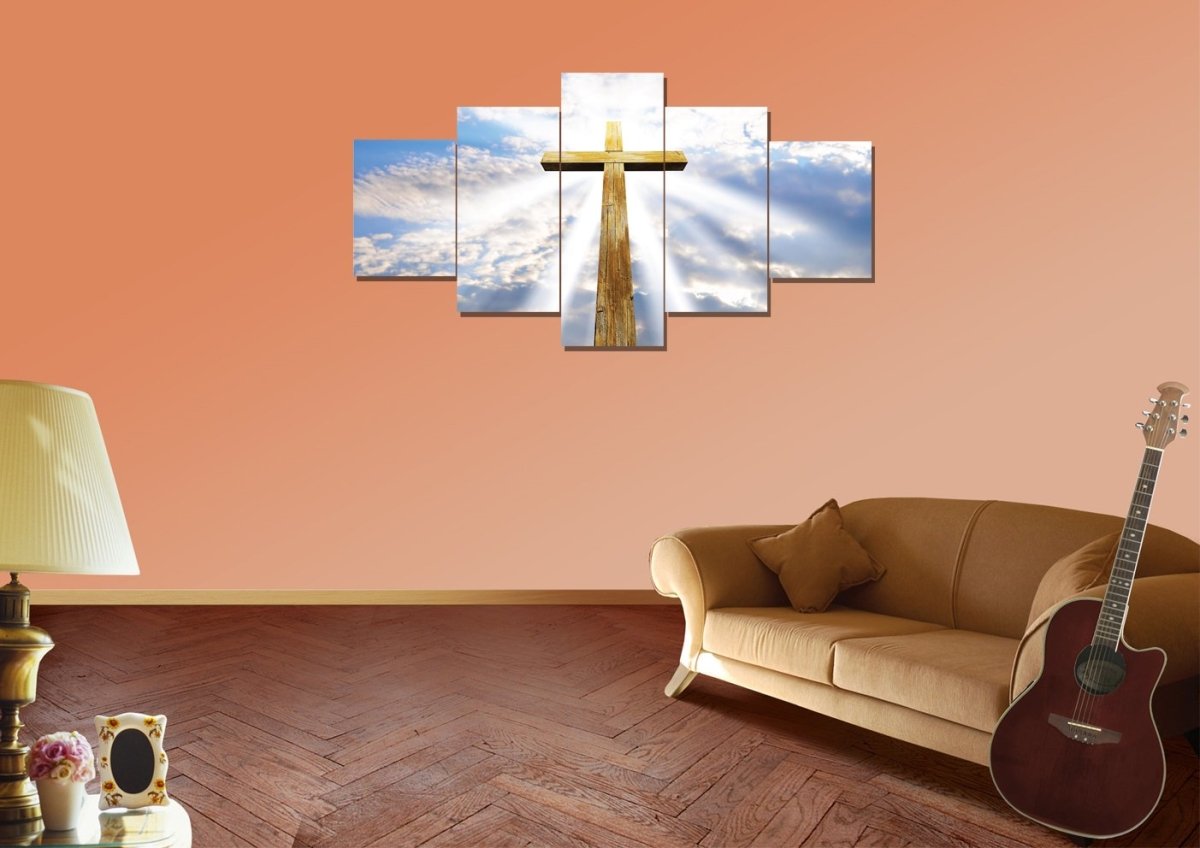 Gods Light Shining On The Cross Canvas - Christian Canvas Wall Art