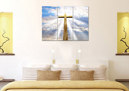 Gods Light Shining On The Cross Canvas - Christian Canvas Wall Art