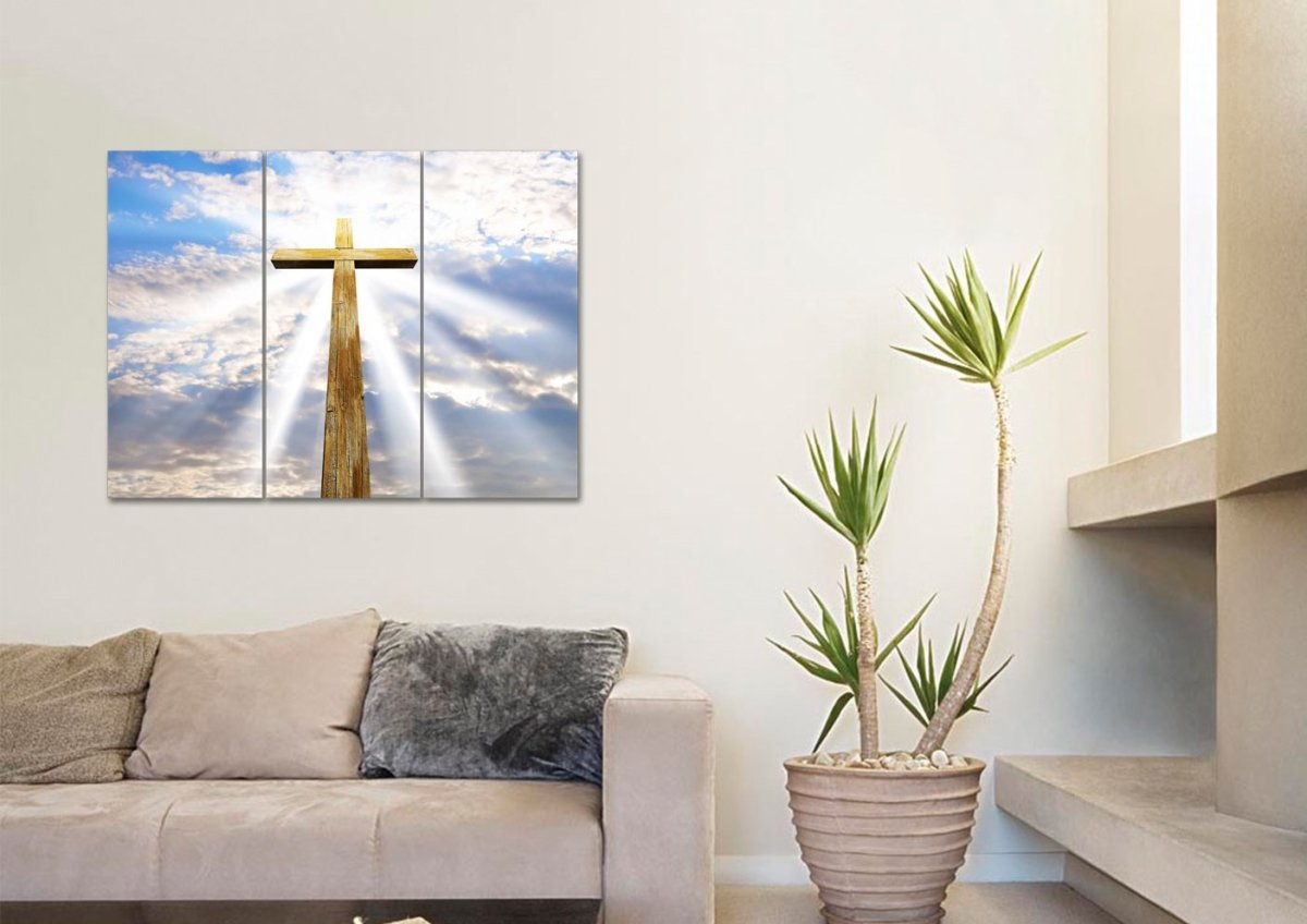 Gods Light Shining On The Cross Canvas - Christian Canvas Wall Art
