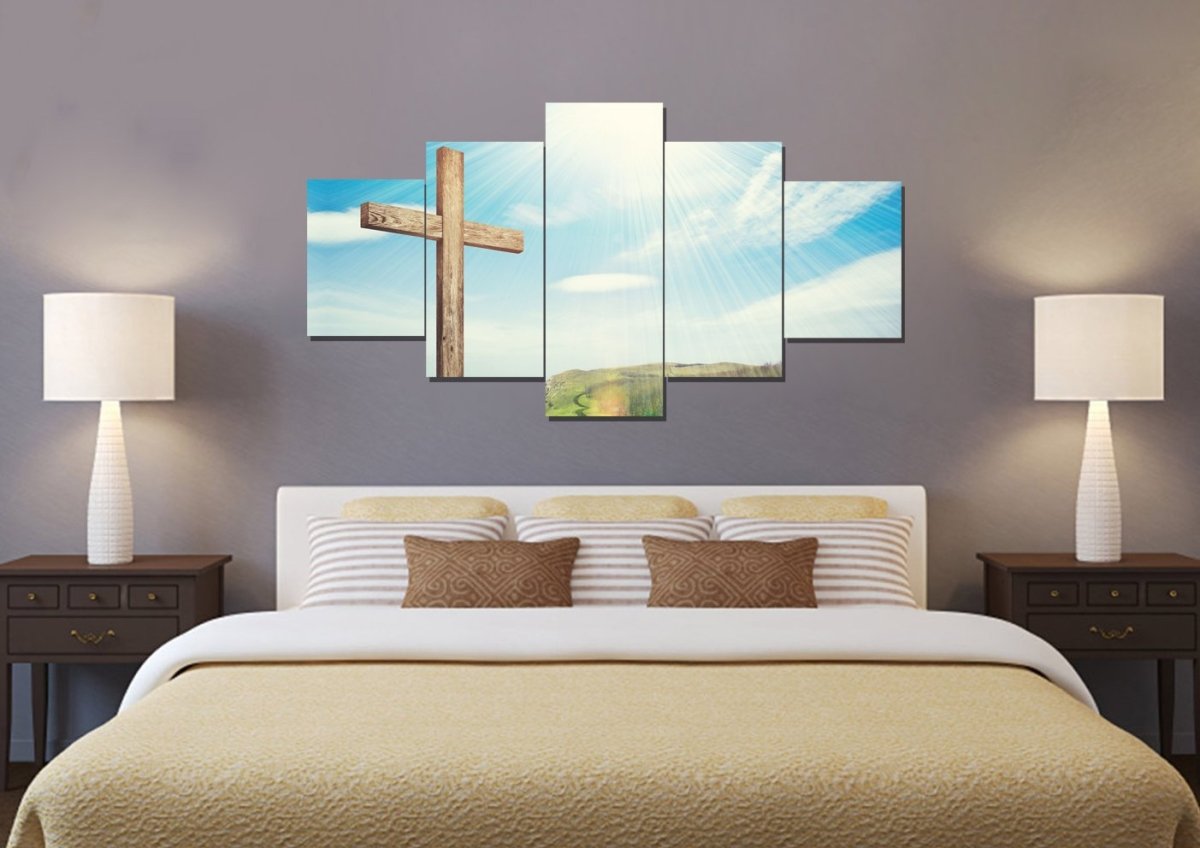 Gods Sunshine On Cross - Christian Canvas Wall Art