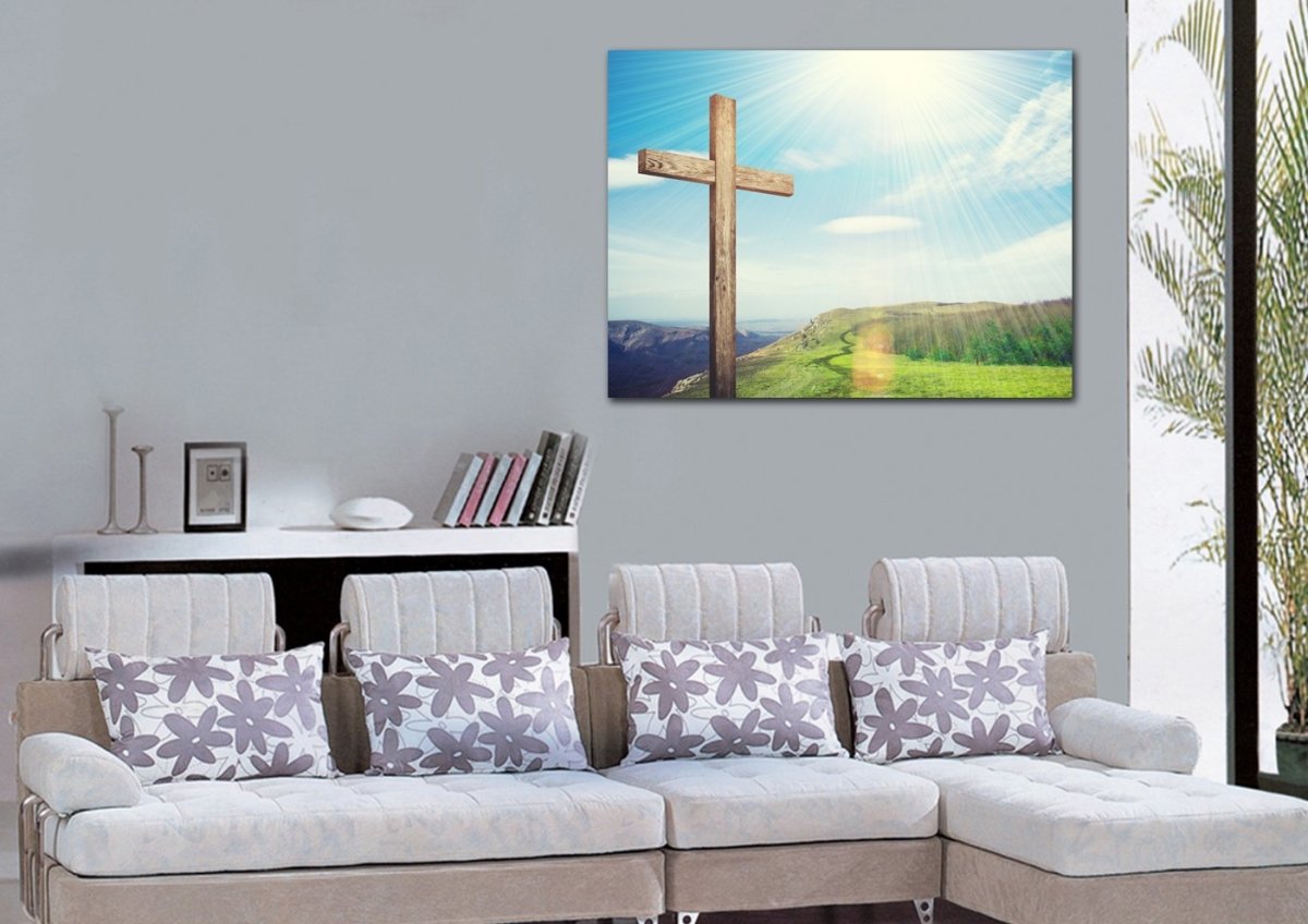 Gods Sunshine On Cross - Christian Canvas Wall Art