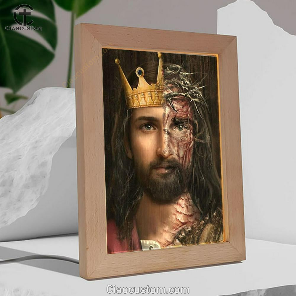 Golden Crown, Crown Of Thorn, Jesus Painting Frame Lamp