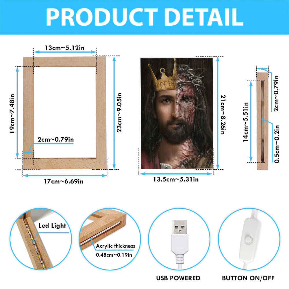 Golden Crown, Crown Of Thorn, Jesus Painting Frame Lamp
