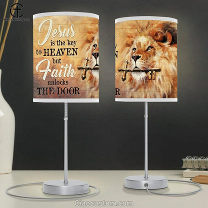 Golden Key, Beautiful Lion, Jesus Is The Key To Heaven Table Lamp