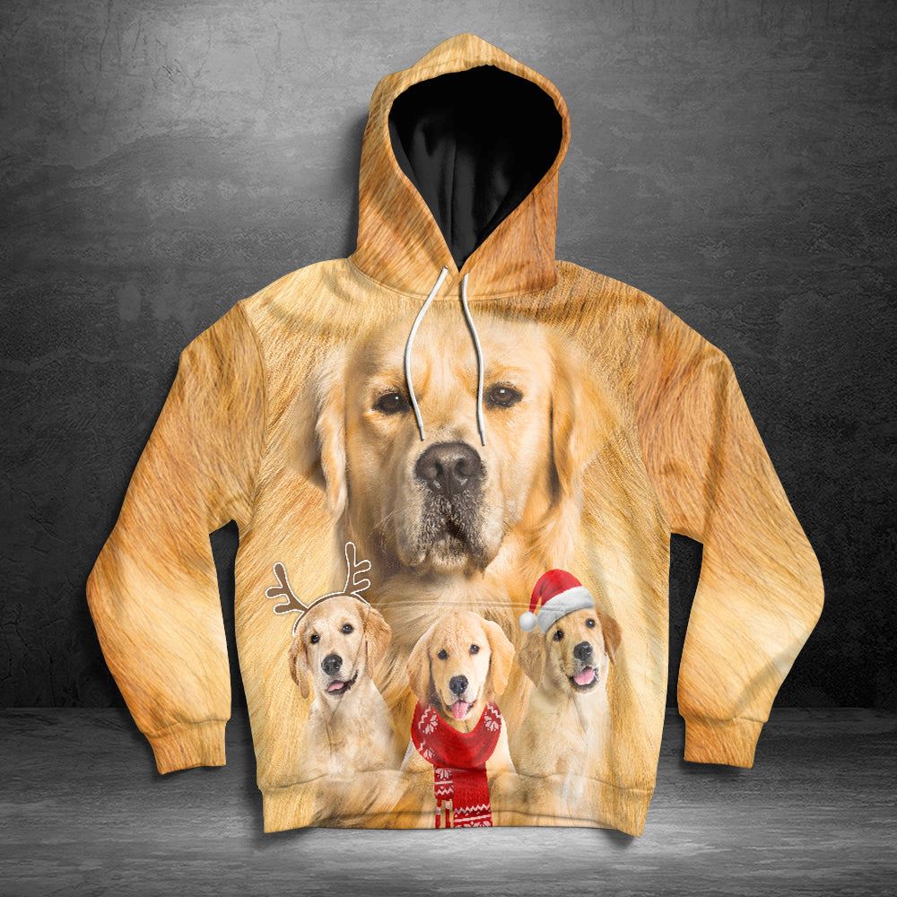 Golden Retriever Dog Christmas All Over Print 3D Hoodie For Men And Women, Best Gift For Dog lovers, Best Outfit Christmas