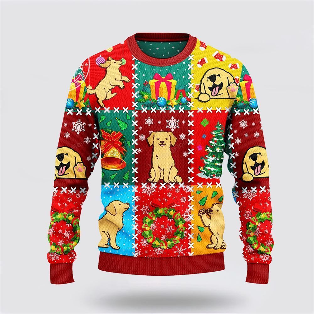 Golden Retriever Dog Lovers Christmas Wishes All Over Ugly Christmas Sweater For Men And Women, Gift For Christmas, Best Winter Christmas Outfit
