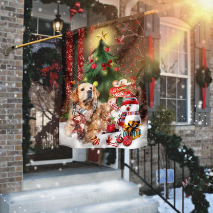 Golden Retriever Merry Christmas Flag - Religious Christmas House Flags - Religious Christmas House Flags - Christmas Flags