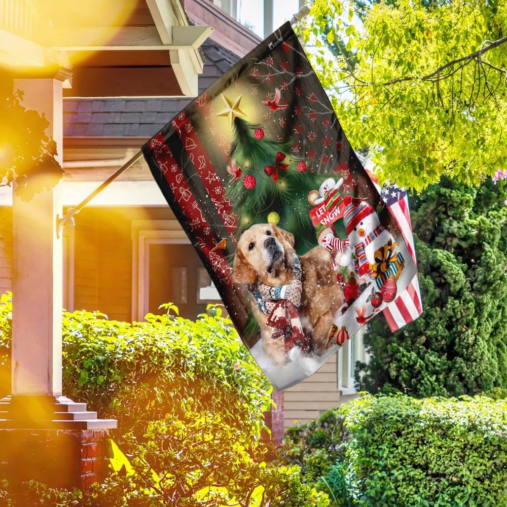 Golden Retriever Merry Christmas Flag - Religious Christmas House Flags - Religious Christmas House Flags - Christmas Flags