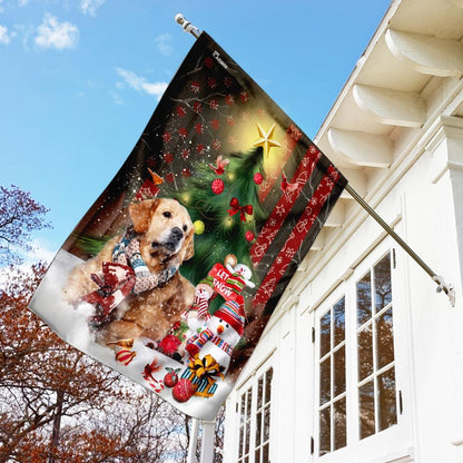 Golden Retriever Merry Christmas Flag - Religious Christmas House Flags - Religious Christmas House Flags - Christmas Flags