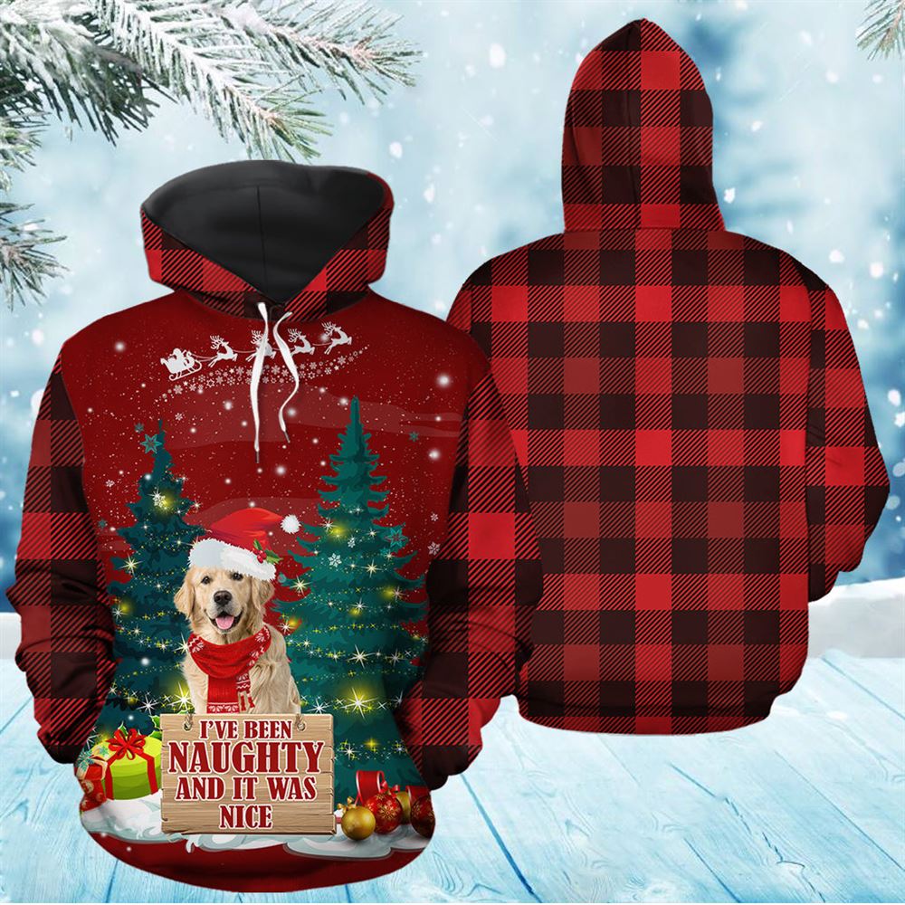 Golden Retriever Naughty All Over Print 3D Hoodie For Men And Women, Best Gift For Dog lovers, Best Outfit Christmas