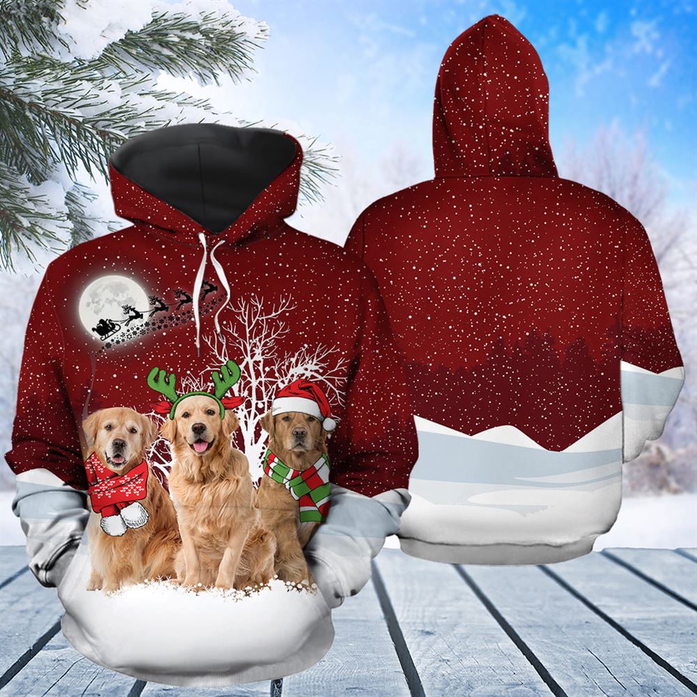 Golden Retriever Wonderful Time All Over Print 3D Hoodie For Men And Women, Best Gift For Dog lovers, Best Outfit Christmas