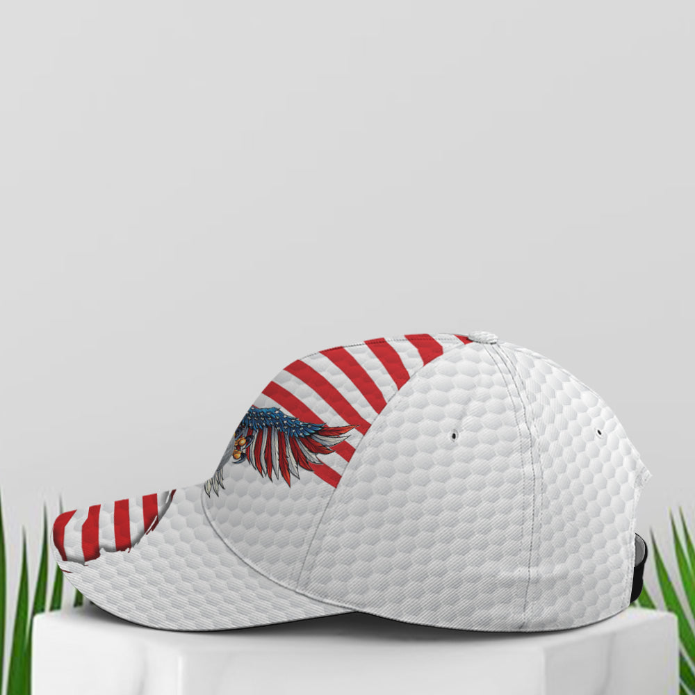 Golf American Flag Eagle Golf Ball Pattern Baseball Cap
