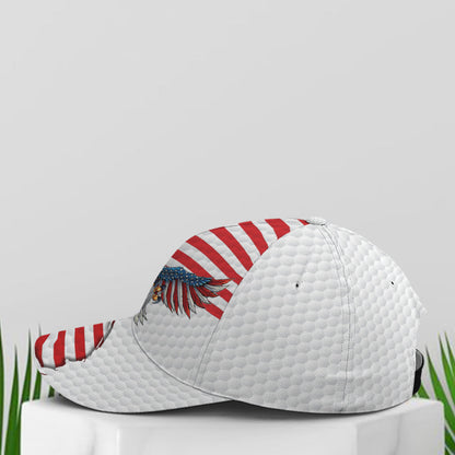 Golf American Flag Eagle Golf Ball Pattern Baseball Cap