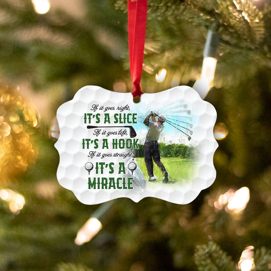 Golf Miracle Metal Ornament - Christmas Ornament - Christmas Gift