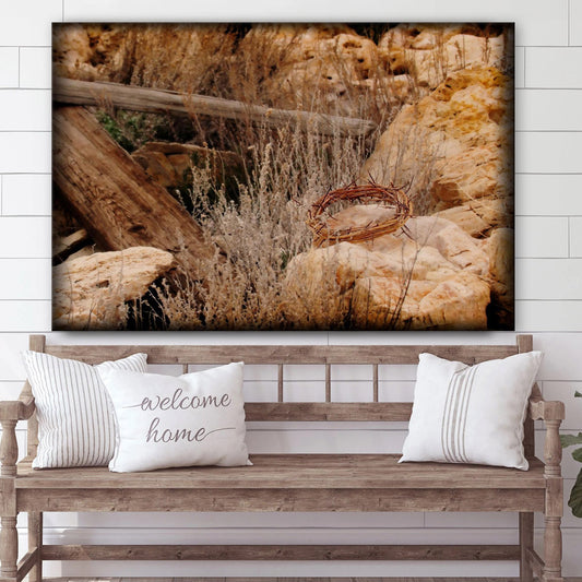 Golgotha - Crown Of Jesus Canvas Wall Art - Christian Wall Decor