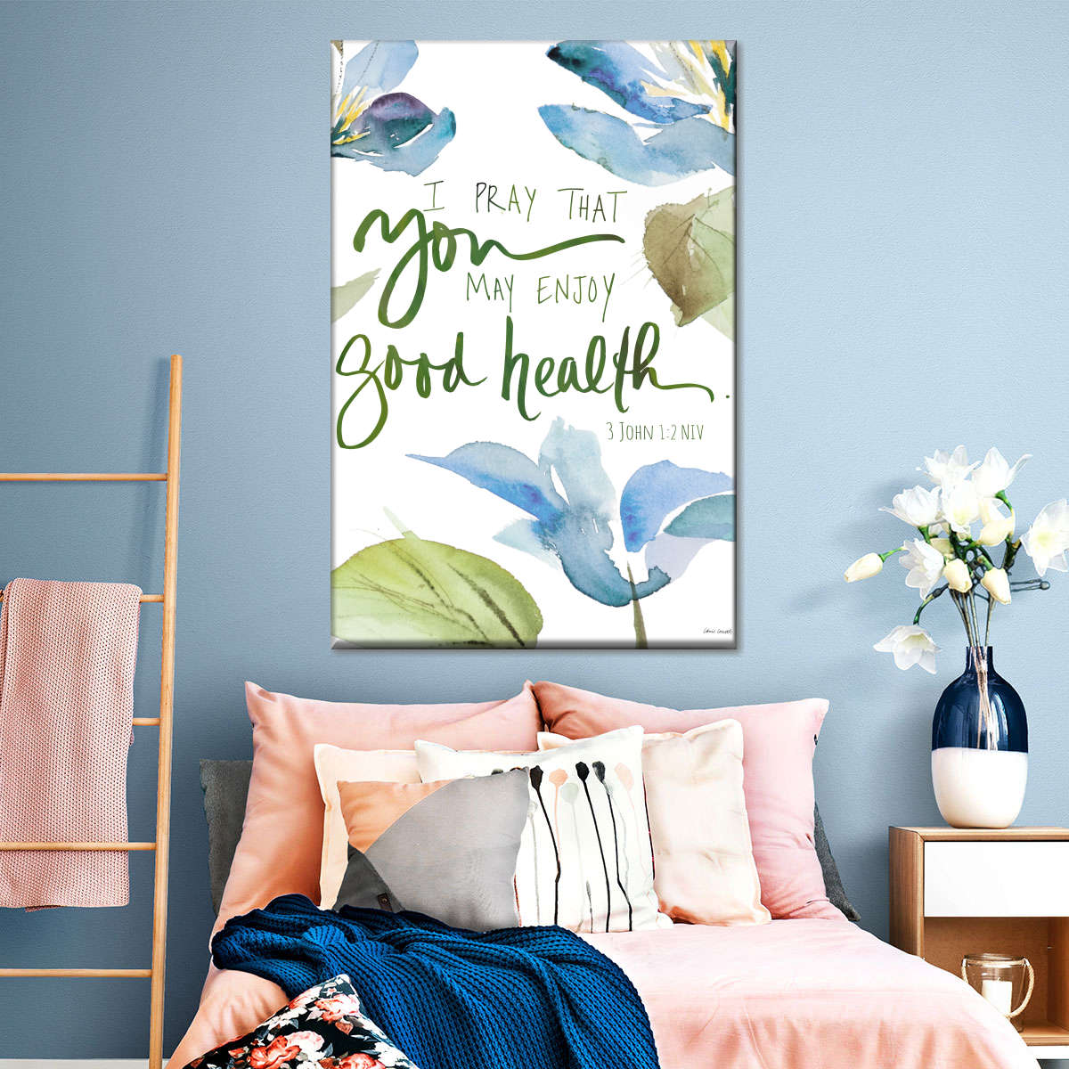 Good Health Geraniums Canvas Wall Art - Canvas Religious Wall Art - Christian Wall Decor Living Room