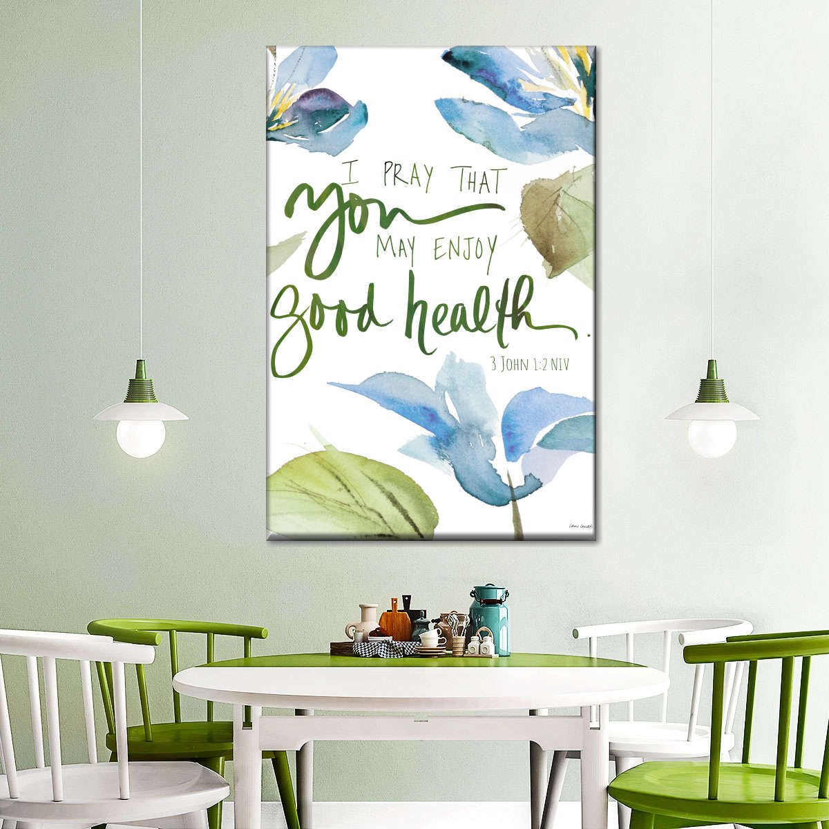Good Health Geraniums Canvas Wall Art - Canvas Religious Wall Art - Christian Wall Decor Living Room