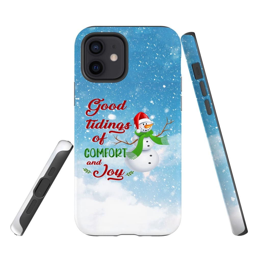 Good Tidings Of Comfort And Joy Snowman Christmas Phone Case - Bible Verse Phone Cases Samsung