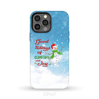 Good Tidings Of Comfort And Joy Snowman Christmas Phone Case - Bible Verse Phone Cases Samsung