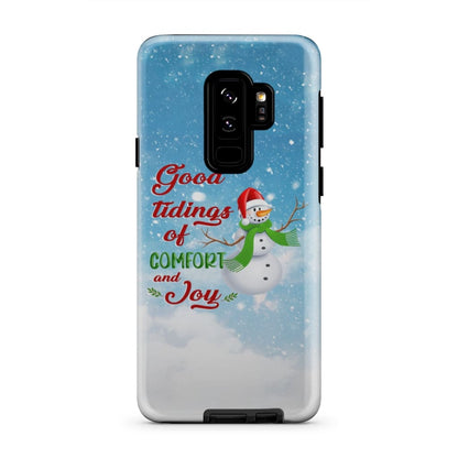 Good Tidings Of Comfort And Joy Snowman Christmas Phone Case - Bible Verse Phone Cases Samsung