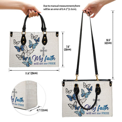 Gorgeous Butterfly Leather Bag - My Faith Will Set Me Free - Christian Pu Leather Bags For Women
