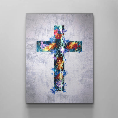 Graffiti Cross Canvas - Religious Canvas Art - Christian Canvas Wall Art - Ciaocustom