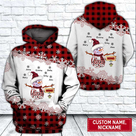 Grandma Mom Snowman Christmas All Over Print 3D Hoodie For Men And Women, Christmas Gift, Warm Winter Clothes, Best Outfit Christmas