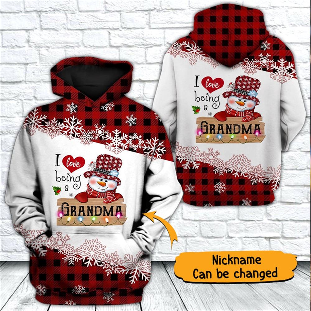 Grandma Snowman Christmas 1 All Over Print 3D Hoodie For Men And Women, Christmas Gift, Warm Winter Clothes, Best Outfit Christmas