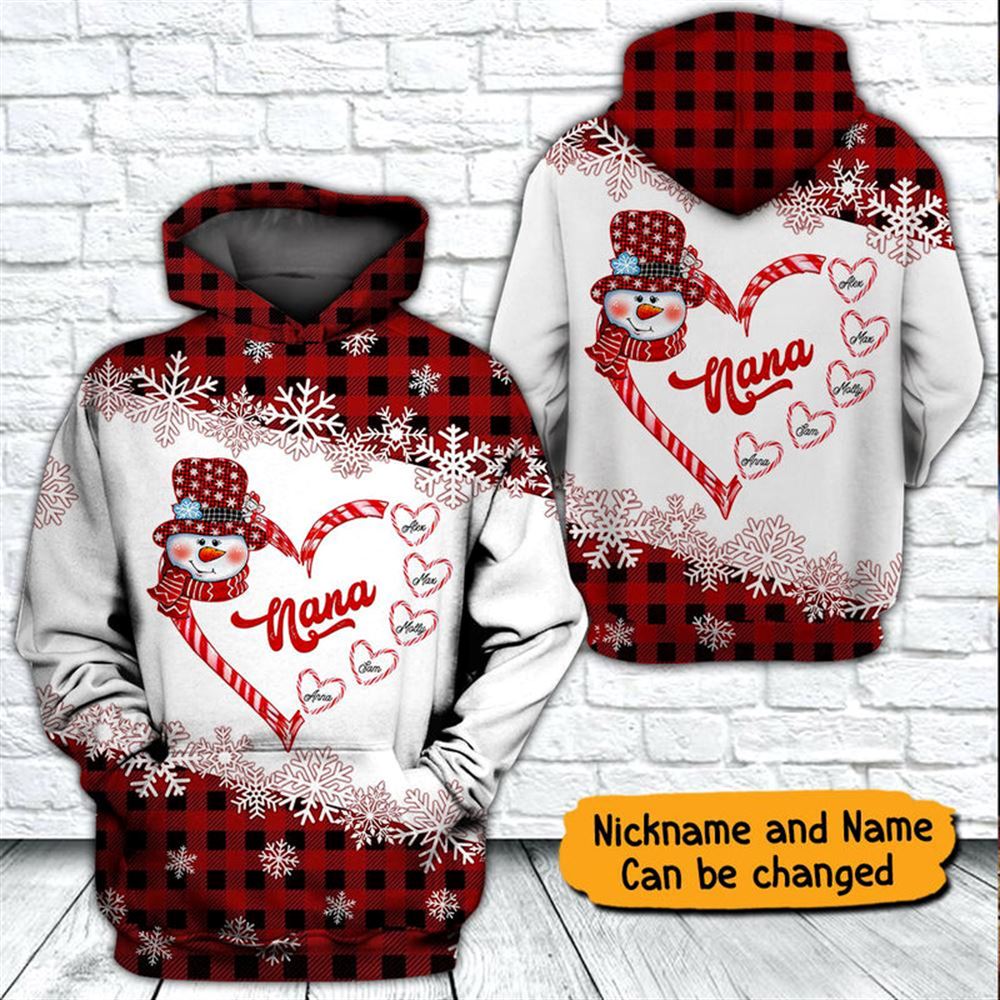 Grandma Snowman Christmas All Over Print 3D Hoodie For Men And Women, Christmas Gift, Warm Winter Clothes, Best Outfit Christmas
