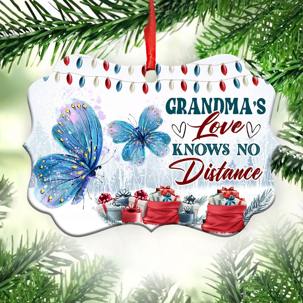 Grandmas Love Knows No Distance Metal Ornament - Christmas Ornament - Christmas Gift