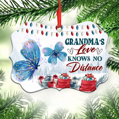 Grandmas Love Knows No Distance Metal Ornament - Christmas Ornament - Christmas Gift