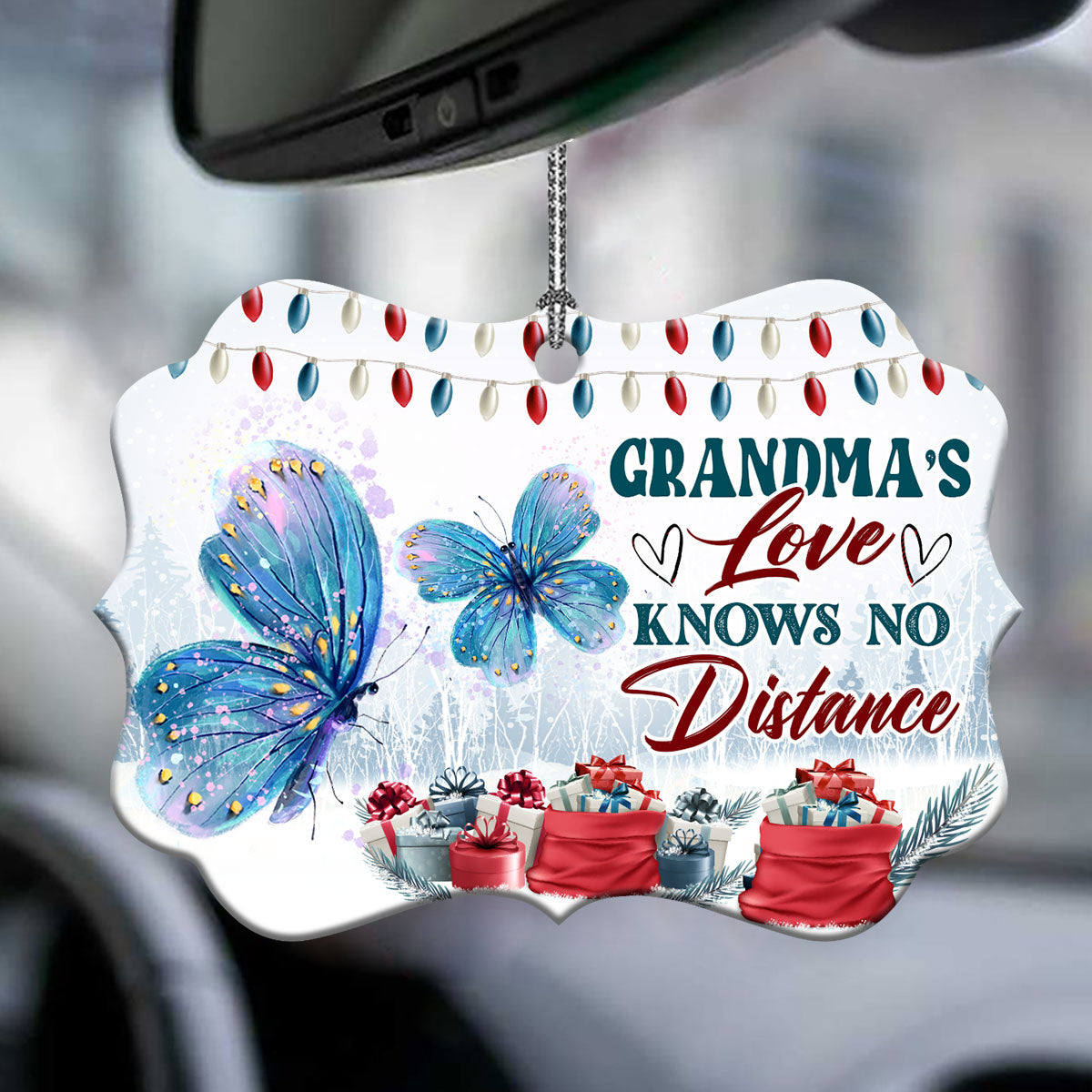 Grandmas Love Knows No Distance Metal Ornament - Christmas Ornament - Christmas Gift