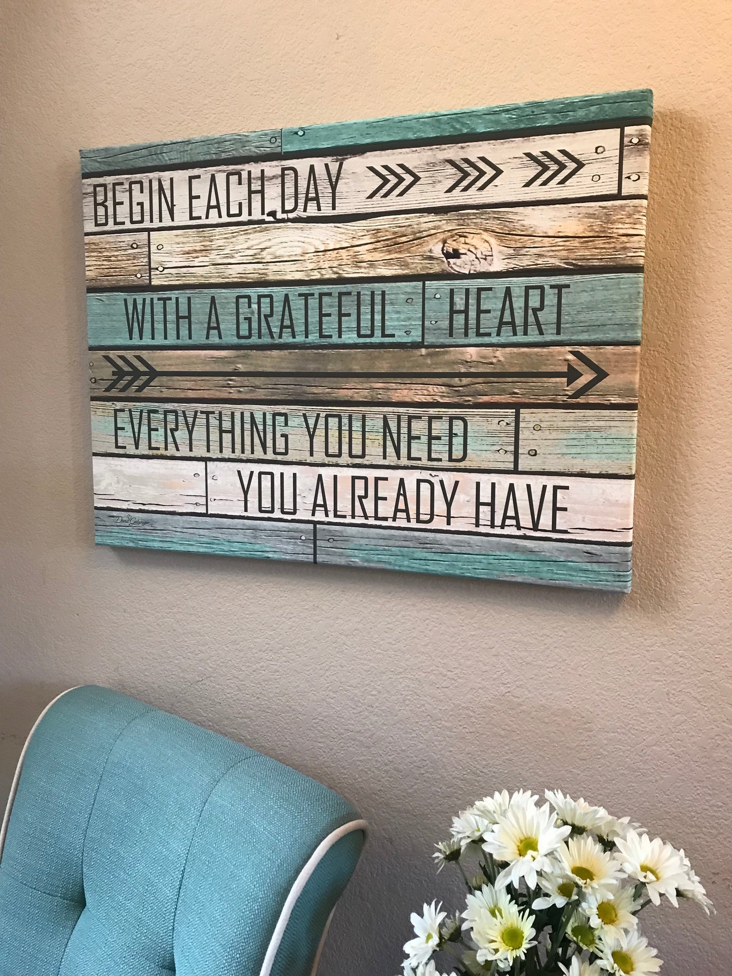Grateful Heart Canvas Wall Art - Christian Wall Decor - Religious Gift