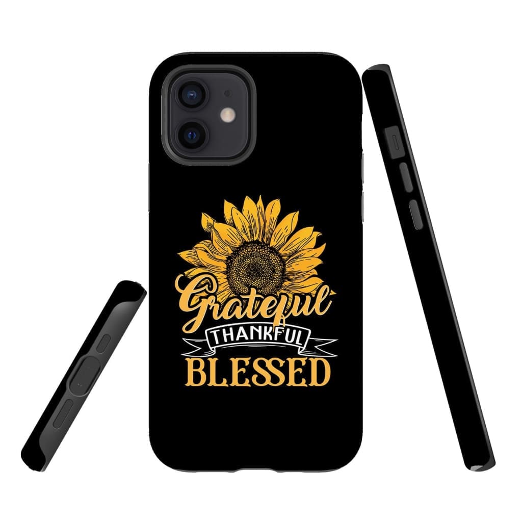 Grateful Thankful Blessed - Sunflower Christian Phone Case - Bible Verse Phone Cases Samsung