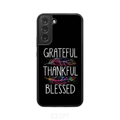 Grateful Thankful Blessed Phone Case - Christian Phone Cases - Bible Verse Phone Cases Samsung