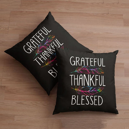 Grateful Thankful Blessed Pillow, Christian Pillows
