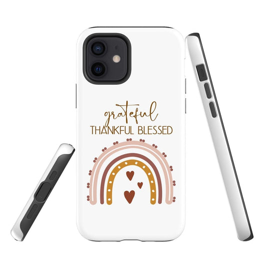 Grateful Thankful Blessed Rainbow Phone Case - Bible Verse Phone Cases Samsung