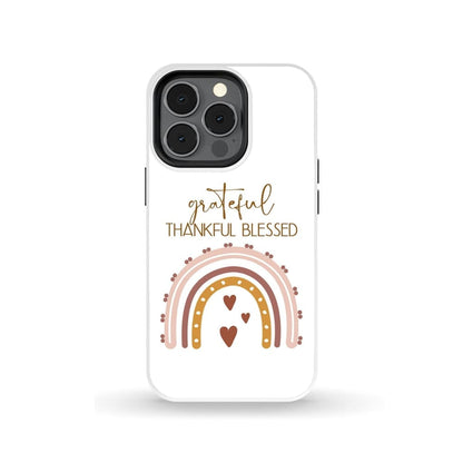 Grateful Thankful Blessed Rainbow Phone Case - Bible Verse Phone Cases Samsung