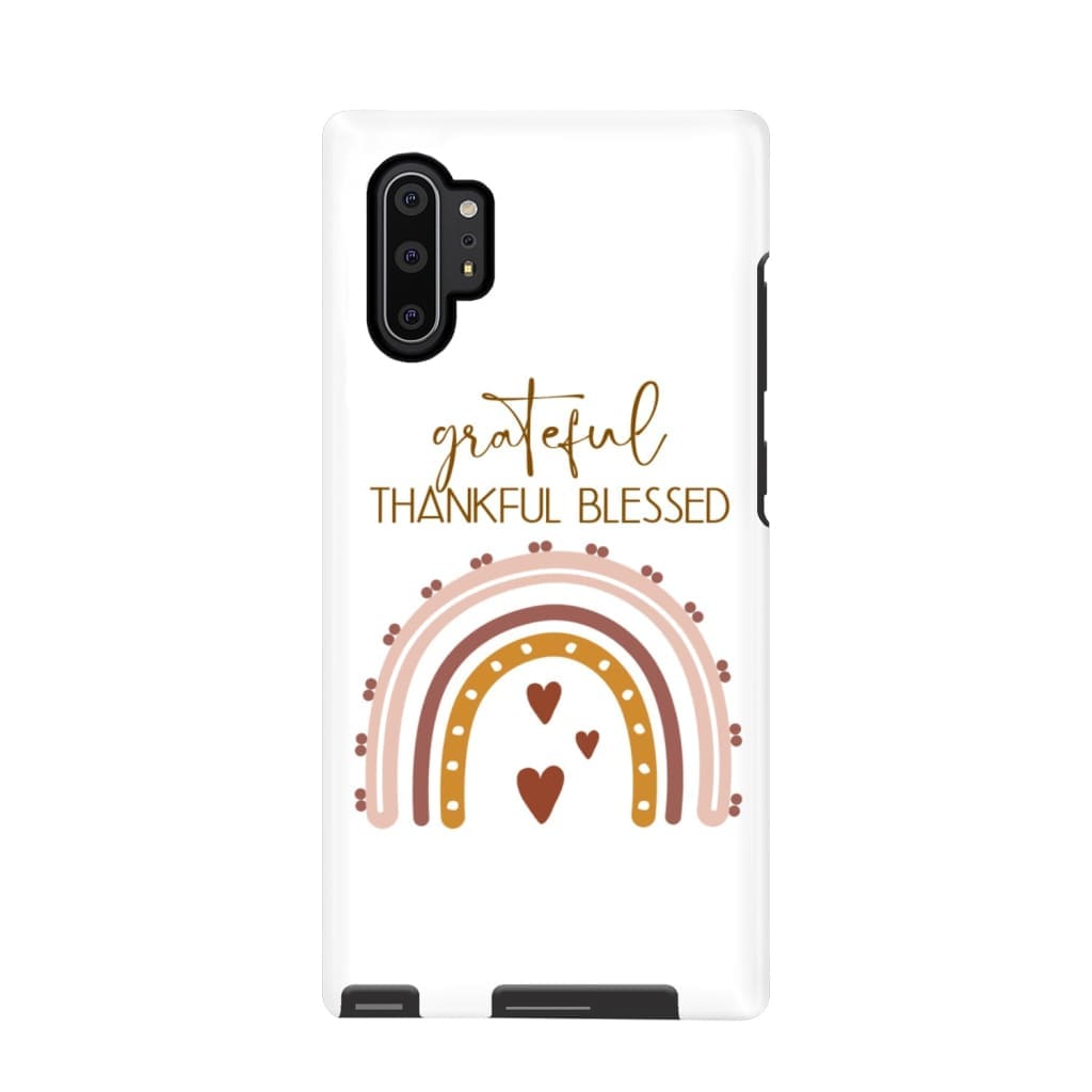 Grateful Thankful Blessed Rainbow Phone Case - Bible Verse Phone Cases Samsung