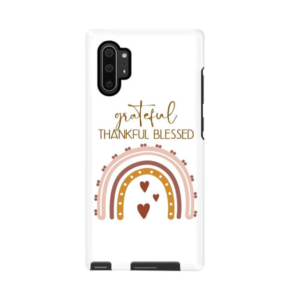 Grateful Thankful Blessed Rainbow Phone Case - Bible Verse Phone Cases Samsung
