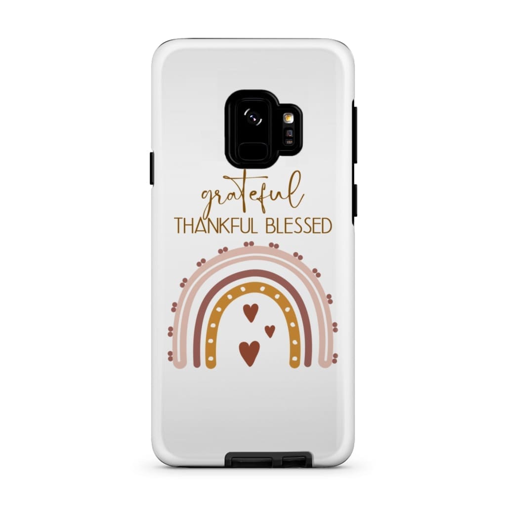 Grateful Thankful Blessed Rainbow Phone Case - Bible Verse Phone Cases Samsung