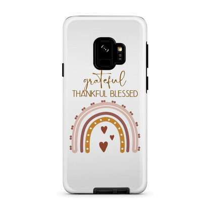 Grateful Thankful Blessed Rainbow Phone Case - Bible Verse Phone Cases Samsung
