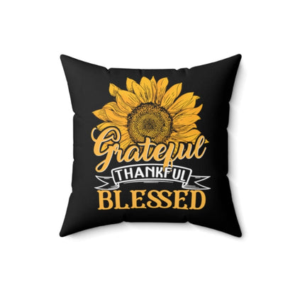 Grateful Thankful Blessed, Sunflower Christian Pillow
