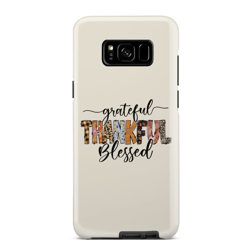 Grateful Thankful Blessed Thanksgiving Christian Phone Case - Bible Verse Phone Cases Samsung