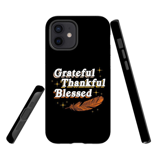 Grateful Thankful Blessed Thanksgiving Phone Case - Bible Verse Phone Cases Samsung
