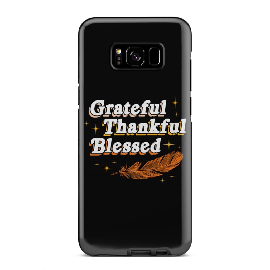Grateful Thankful Blessed Thanksgiving Phone Case - Bible Verse Phone Cases Samsung