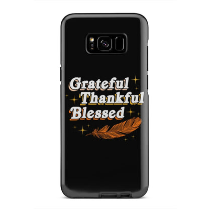 Grateful Thankful Blessed Thanksgiving Phone Case - Bible Verse Phone Cases Samsung